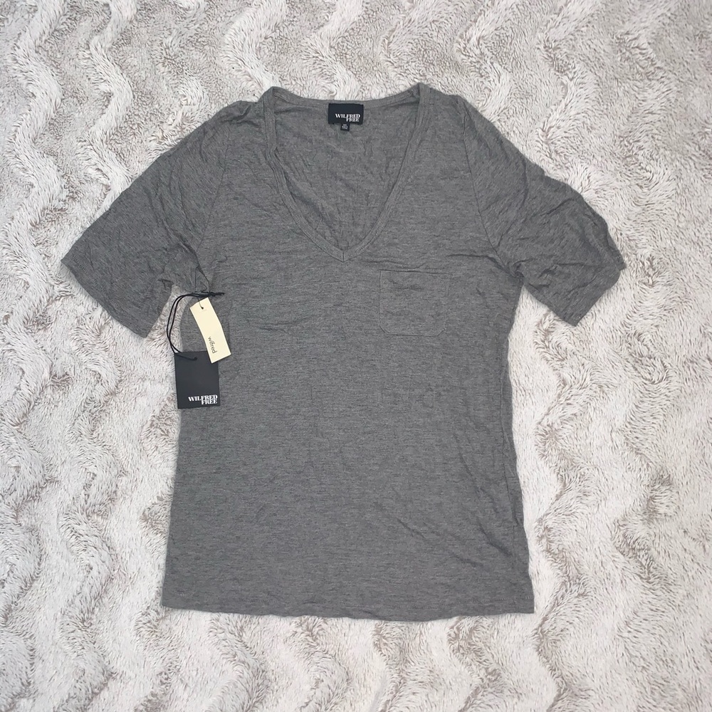 wilfred grey v-neck top